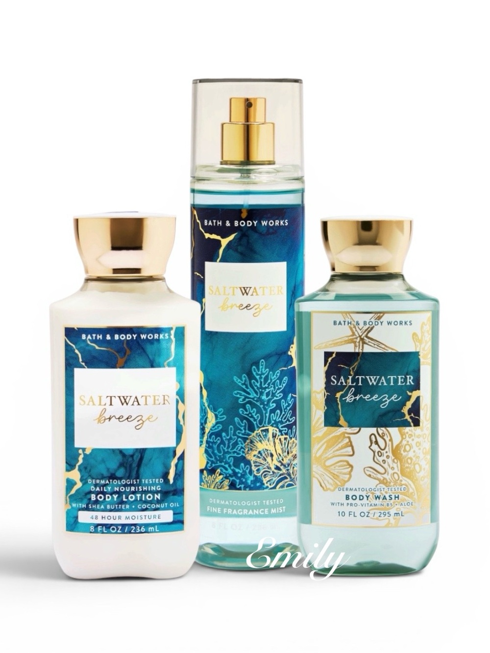 Bath & Body Works SALTWATER BREEZE Body Care Trio